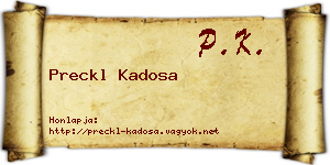 Preckl Kadosa névjegykártya